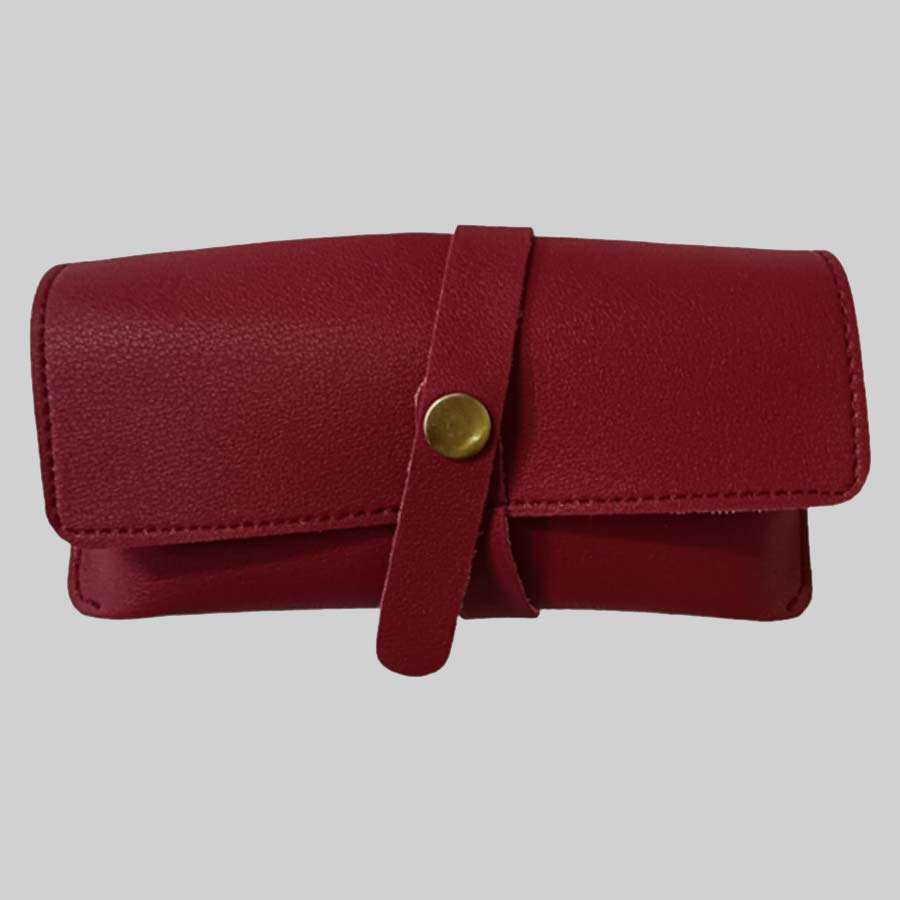 Sunglass Case Imported Leather - Wine