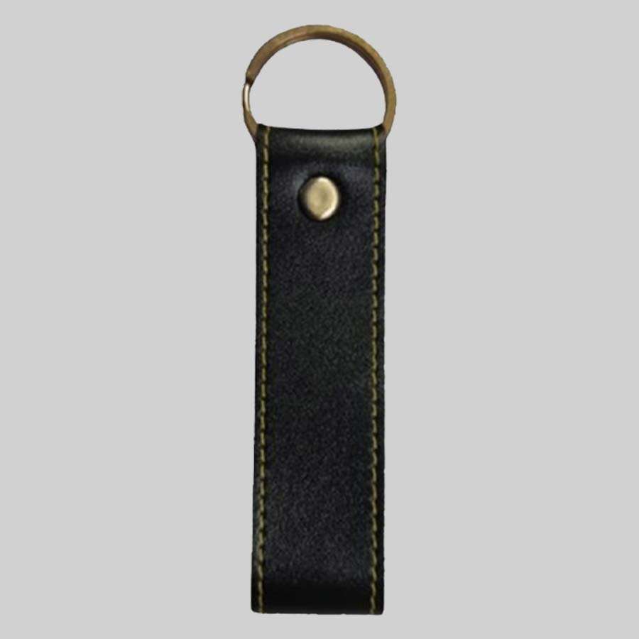 Keychain Faux Leather - Black