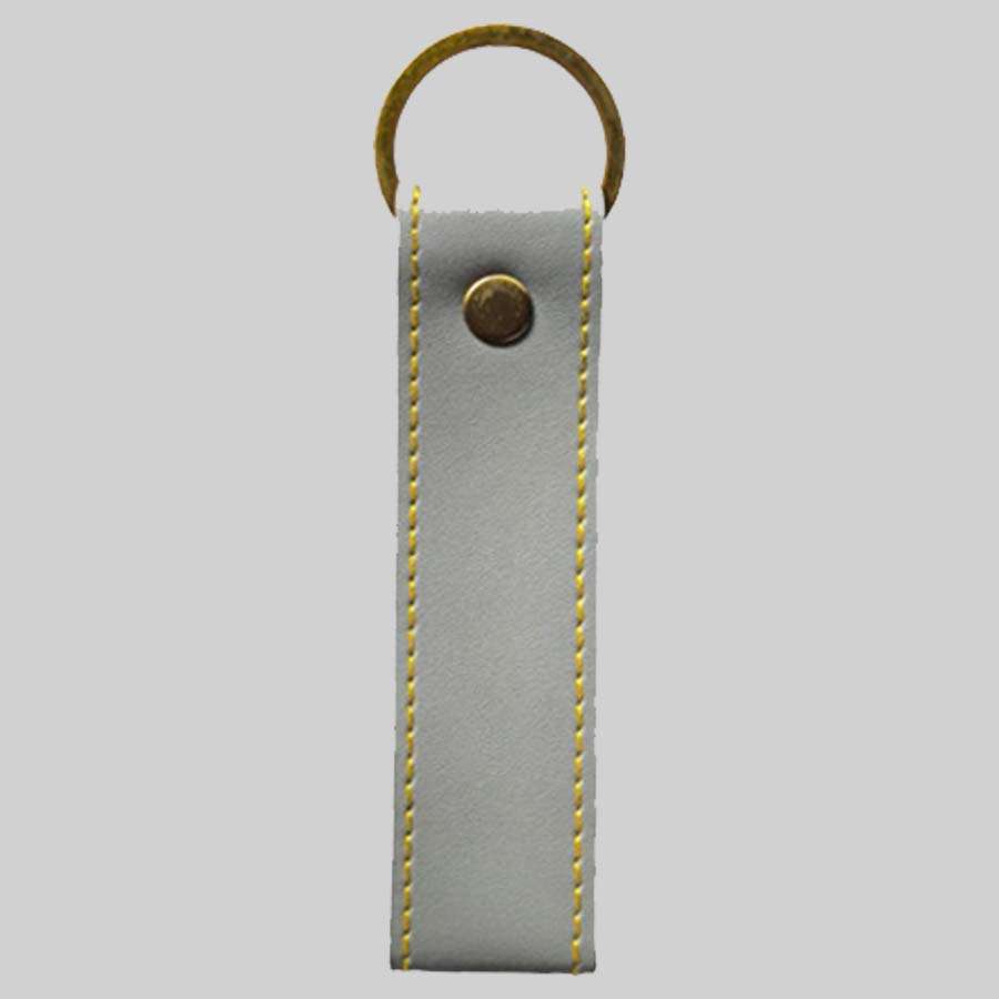 Keychain Faux Leather - Gray