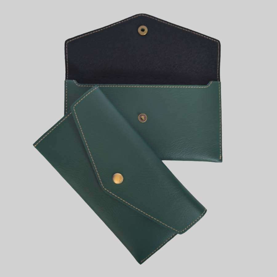 Ladies Minimal Clutch Bangkok Leather - Olive