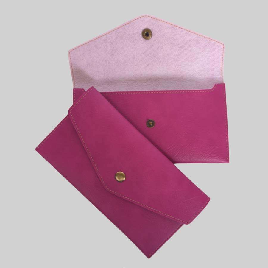 Ladies Minimal Clutch Bangkok Leather - Pink