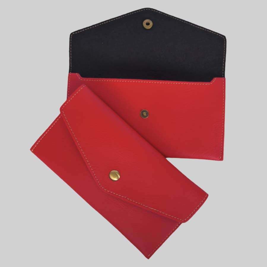 Ladies Minimal Clutch Bangkok Leather - Wine
