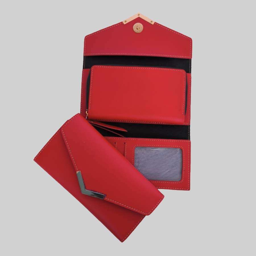 Ladies Purse Bangkok Leather with Pocket - Wine