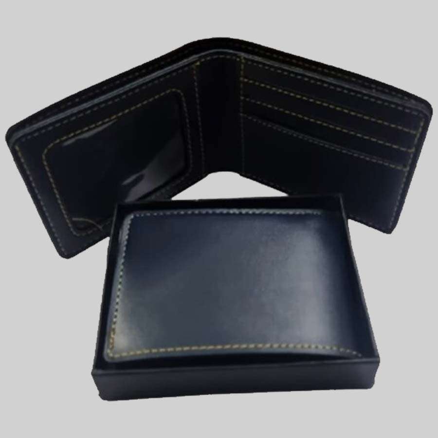 Men's Faux Leather Wallet - Blue