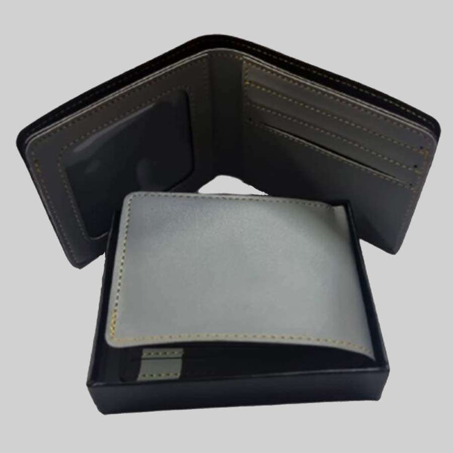 Men's Faux Leather Wallet - Gray