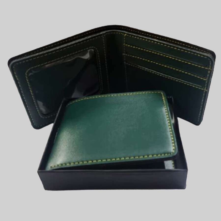 Men's Faux Leather Wallet - Olive