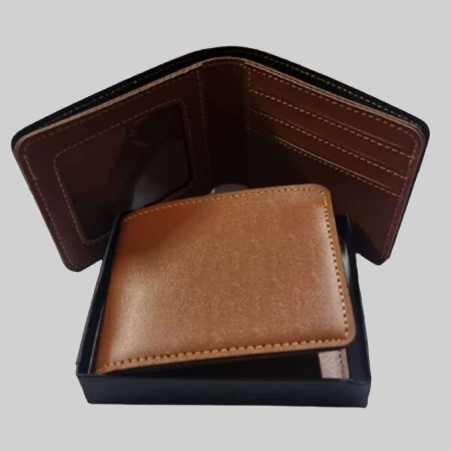 Men's Faux Leather Wallet - Tan