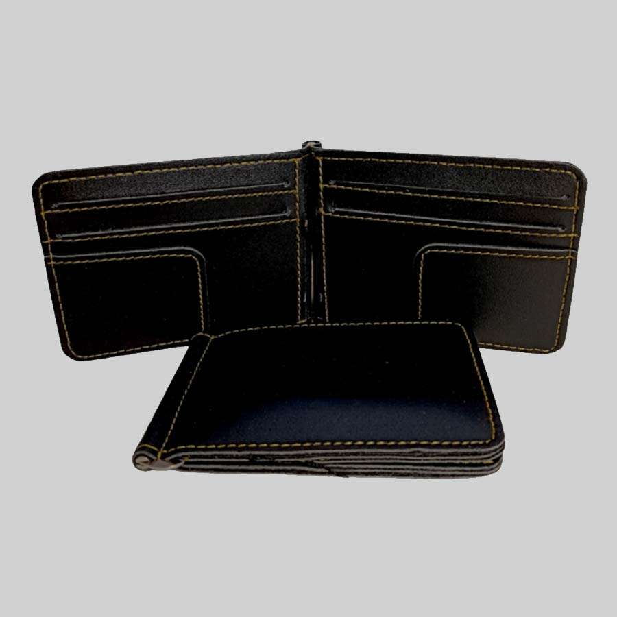 Money Clipper Faux Leather - Black