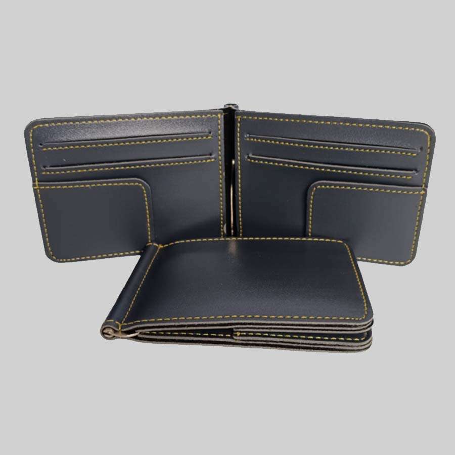 Money Clipper Faux Leather - Gray
