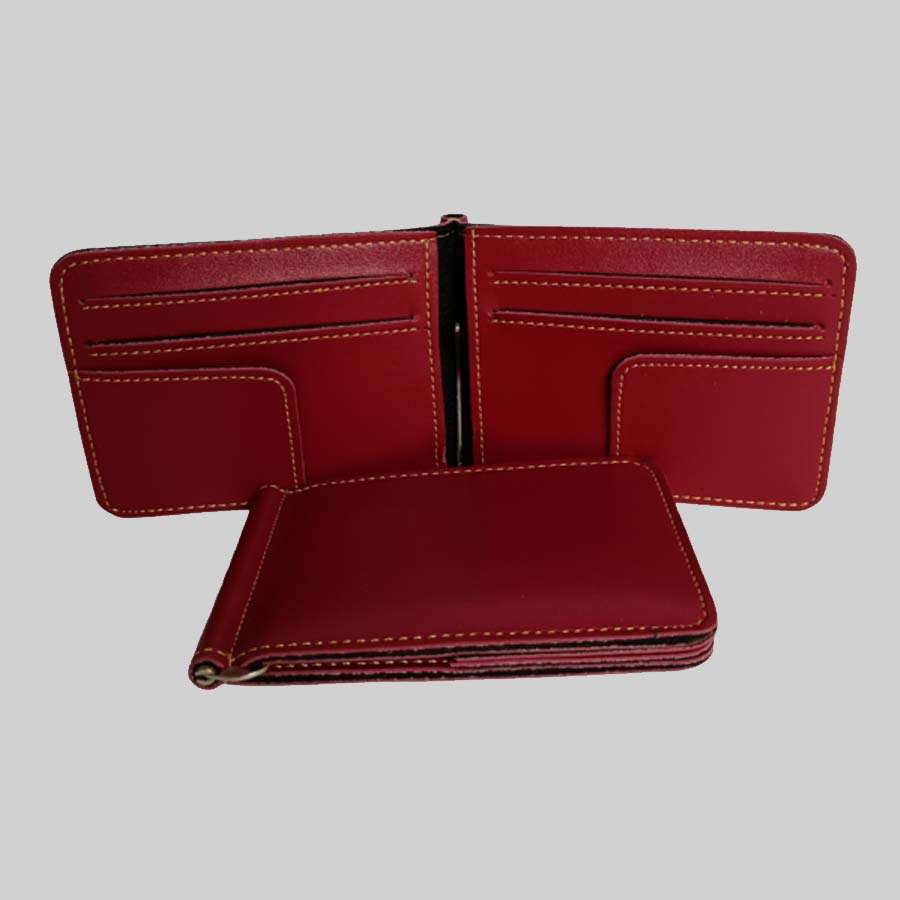 Money Clipper Faux Leather - Wine