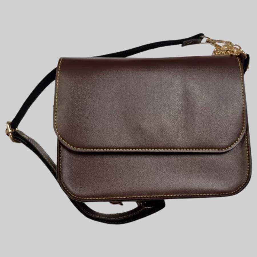 Sling Bag Faux Leather - Brown
