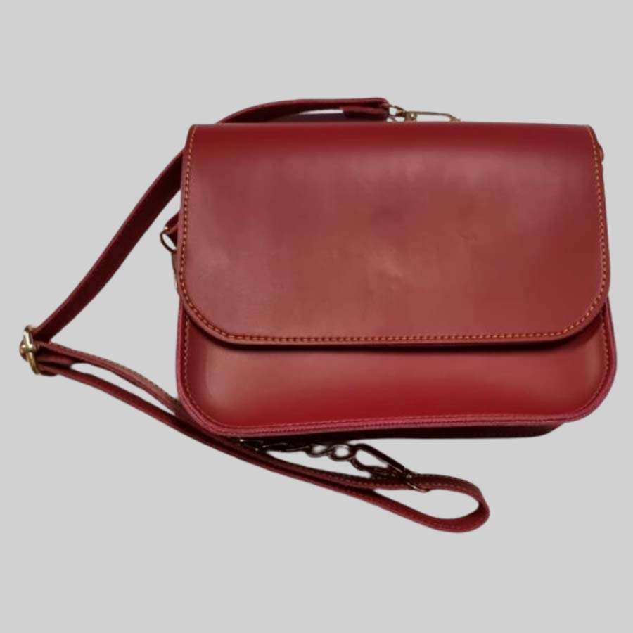 Sling Bag Faux Leather - Wine