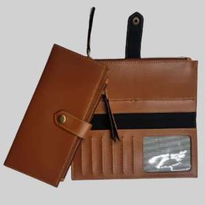 Travel Pouch Faux Leather 2 Fold Clutch