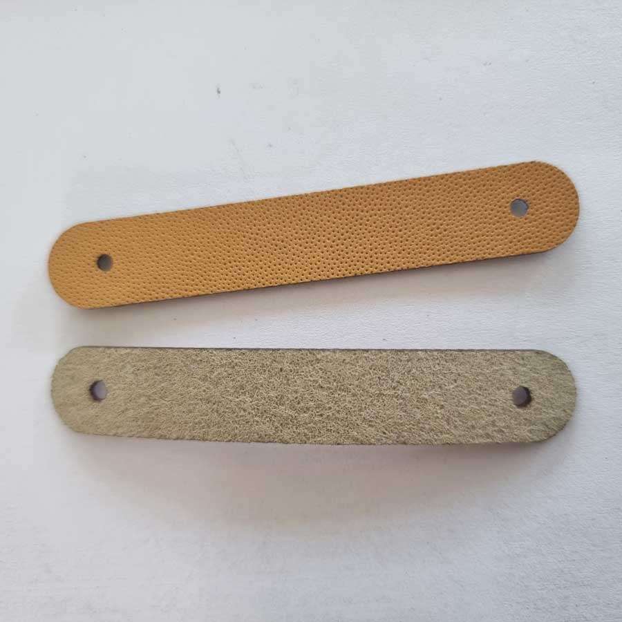 Faux Leather Strip For Name Engraving With Hole - TAN