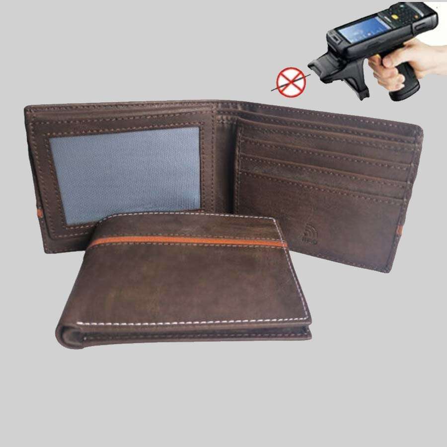 Men's Leather Wallet with RFID - Brown