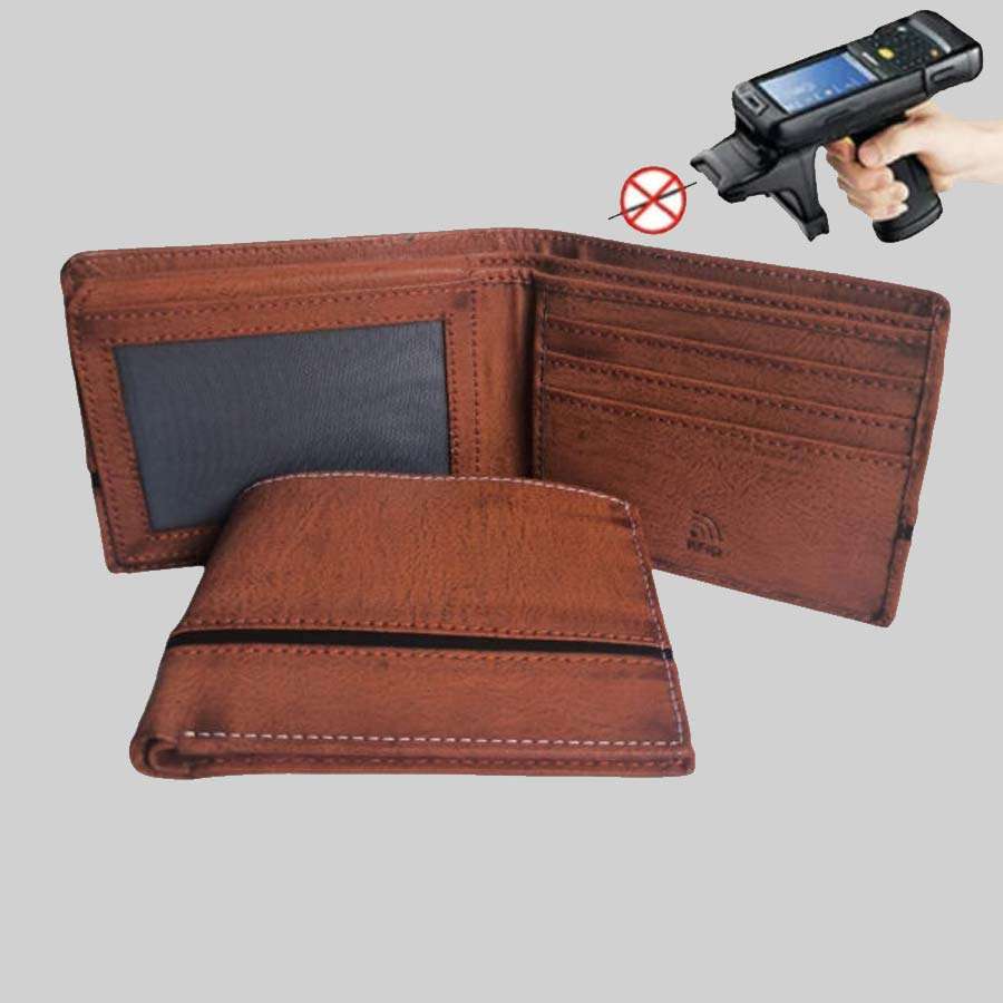 Men's Leather Wallet with RFID - Tan
