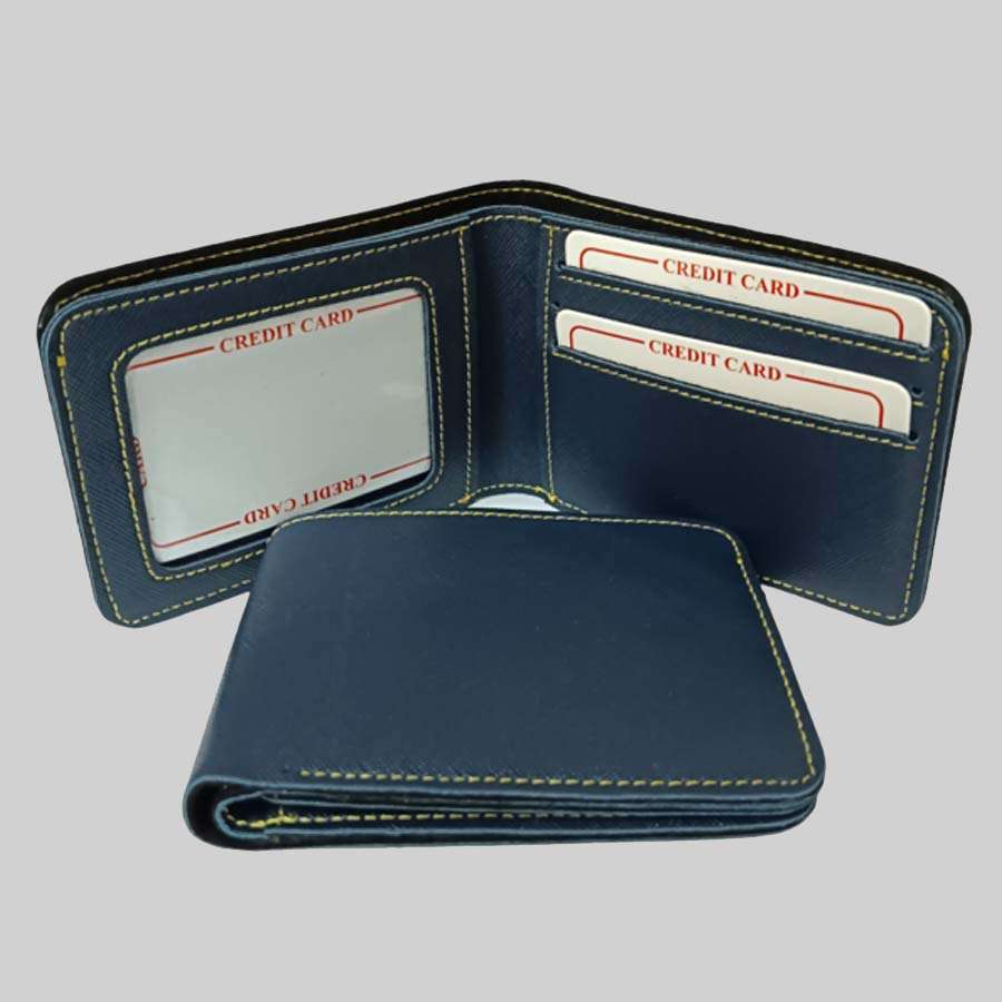 Men's Saffiona Leather Wallet - Blue