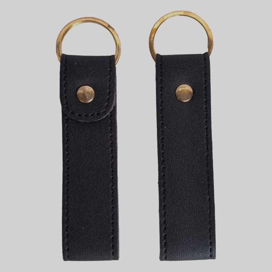 Keychain Imported Leather - Black