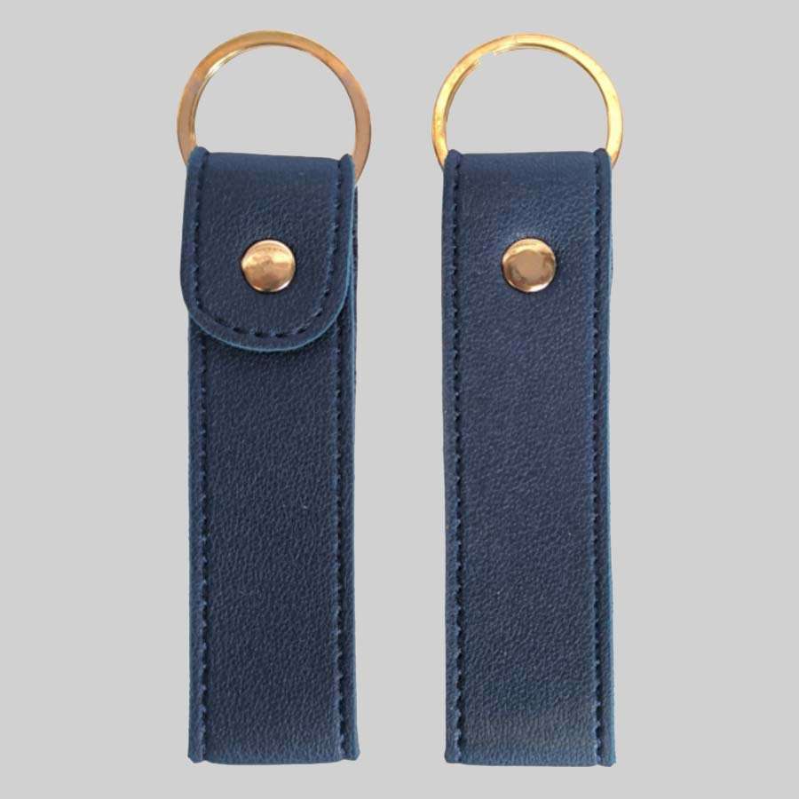 Keychain Imported Leather - Blue