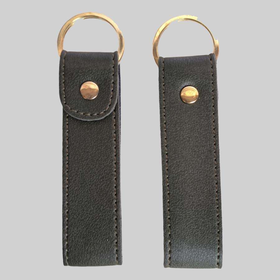 Keychain Imported Leather - Olive