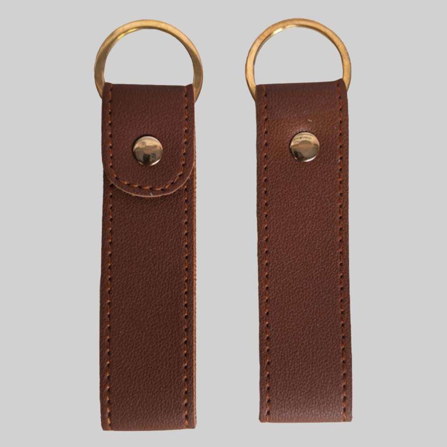 Keychain Imported Leather - Tan