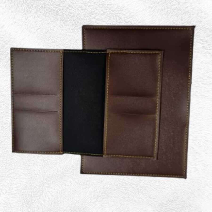 Passport Cover Faux Leather - Brown