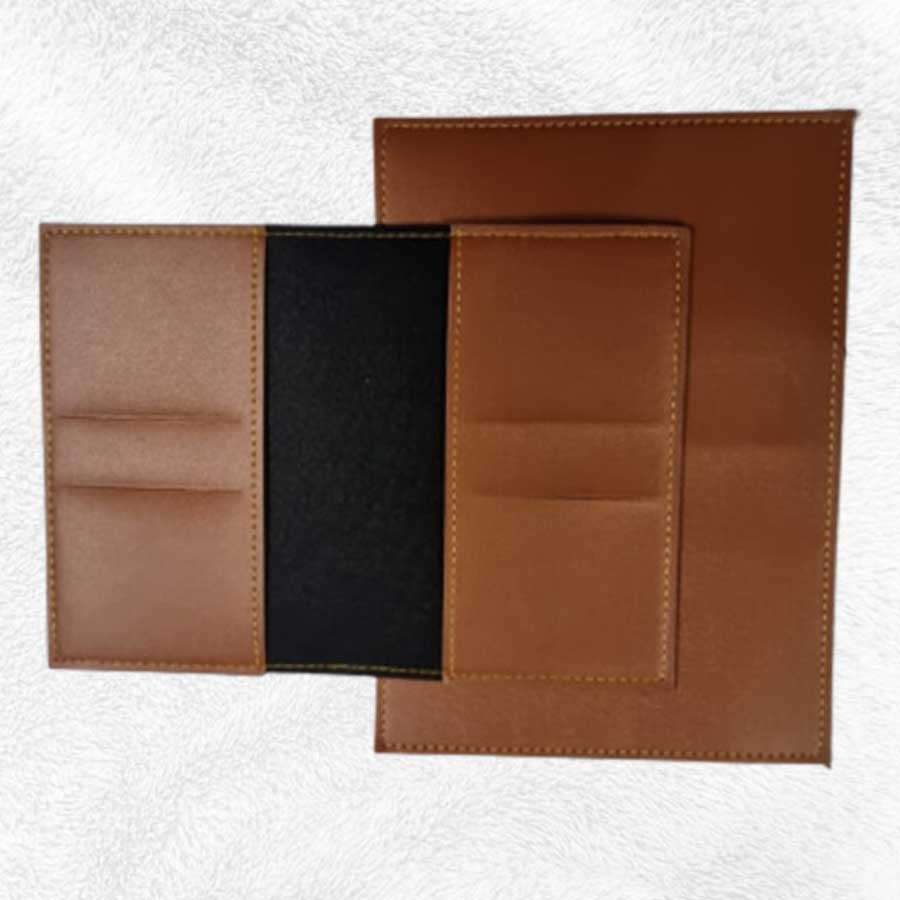 Passport Cover Faux Leather - Tan