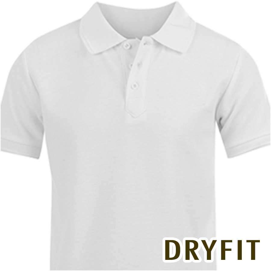 Dryfit White Polo Neck Sublimation T-Shirt