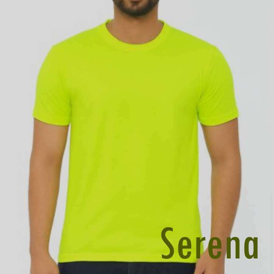 Serena Neon Green Round Neck Sublimation Polyester T-Shirt