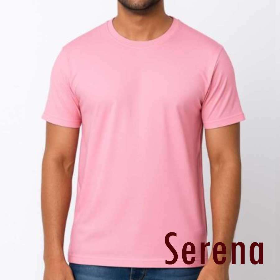 Serena Pink Round Neck Sublimation Polyester T-Shirt