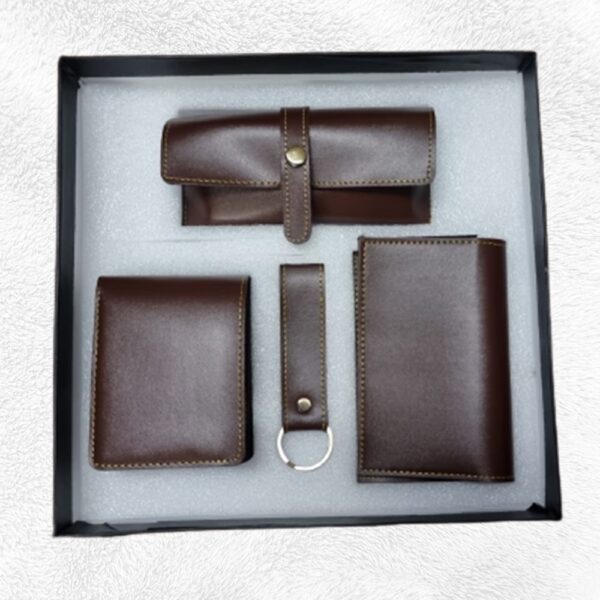 4Pc Set FAUX Leather Product (01-BROWN-FAUX)