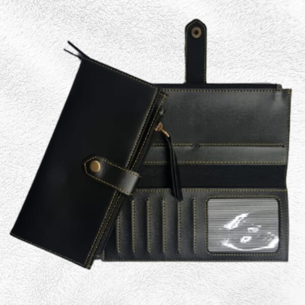 2 fold Clutch FAUX Leather (13-BLACK)