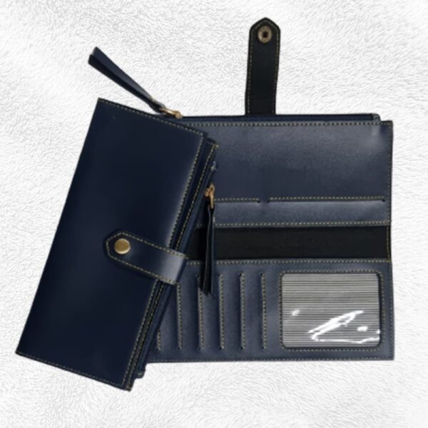 2 fold Clutch FAUX Leather (13-BLUE)