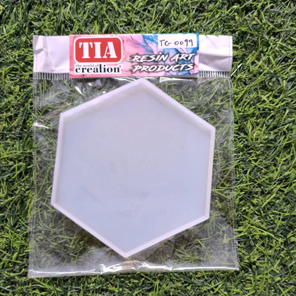 4 Inch Hexagon Coaster Mould 10x10 cm 8mm Depth (TC099)