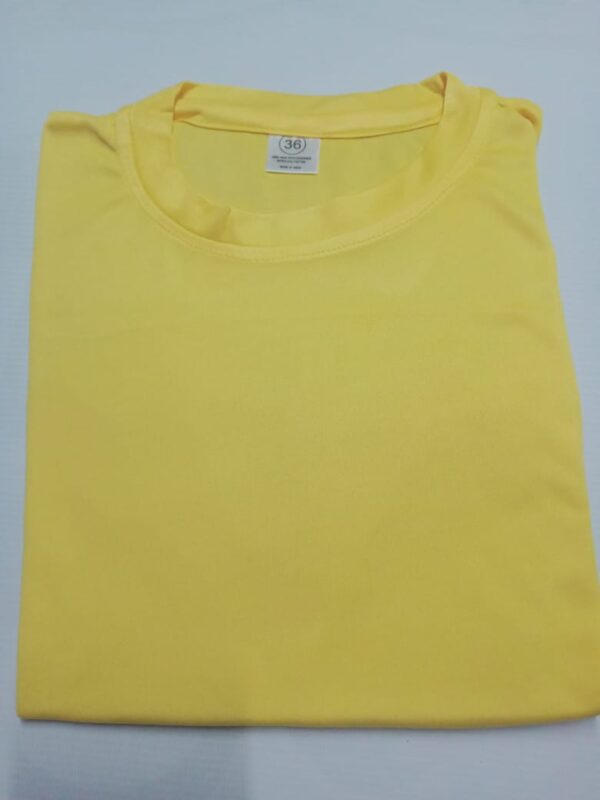 SERENA POLYSTER YELLOW ROUND NECK T-SHIRT - 40/L SIZE 150+GSM