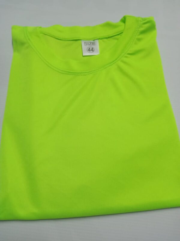 SERENA POLYSTER NEON GREEN ROUND NECK T-SHIRT - 36/S SIZE 150+GSM