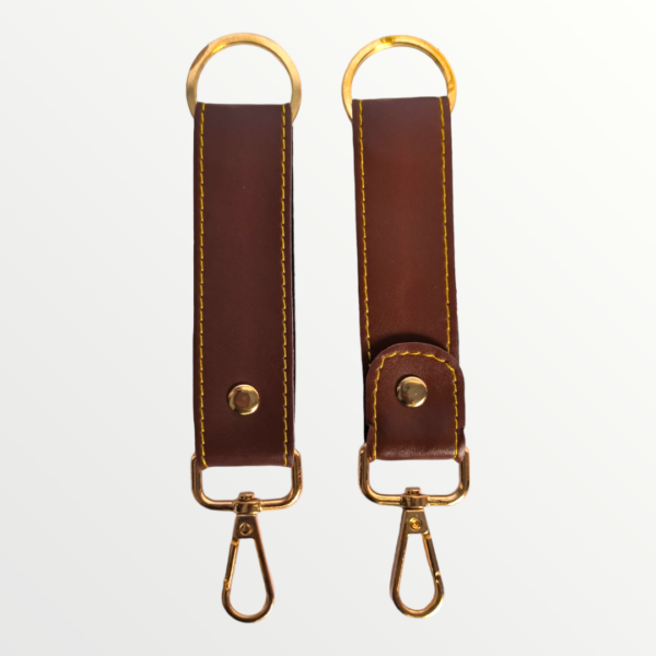 Keychain with hook FAUX Leather Product (11-BROWN)