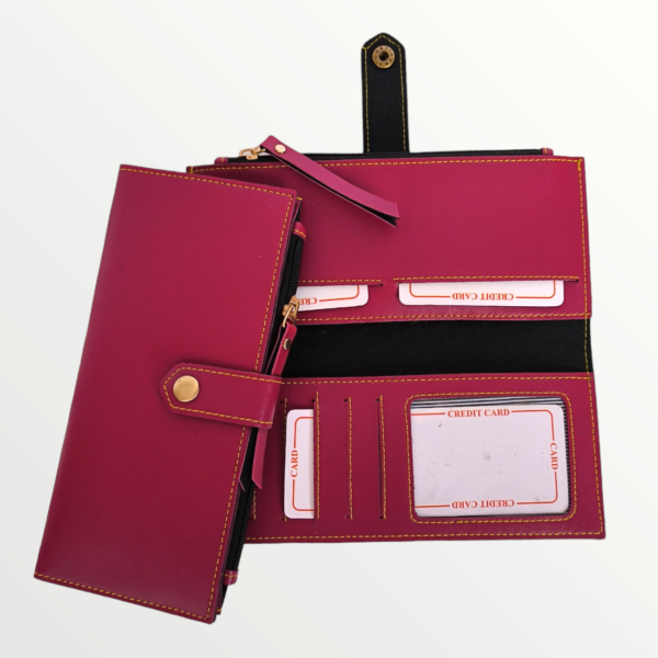 2 fold Clutch FAUX Leather (13-WINE)