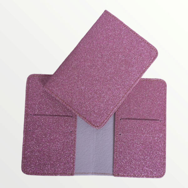 PASSPORT COVER GLITTER LEATHER (44-PINK)