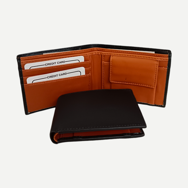 Gents Wallet Dual Color Leather Product (70-BLACK)