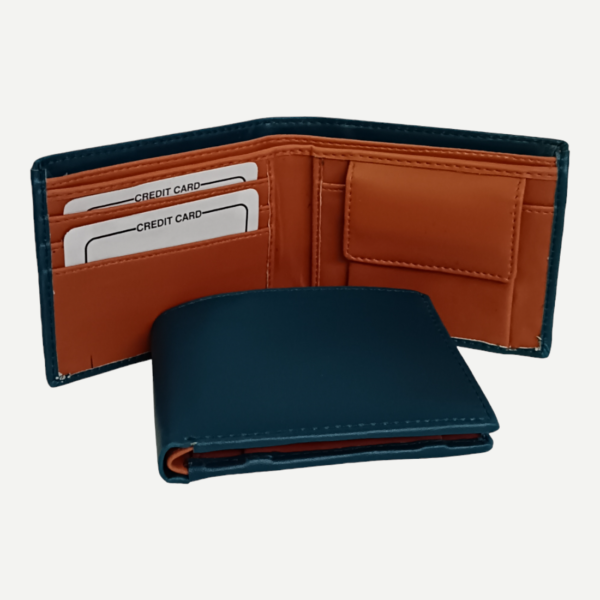 Gents Wallet Dual Color Leather Product (70-BLUE)