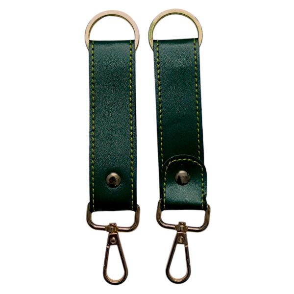 Keychain with hook FAUX Leather Product (11-GREEN)