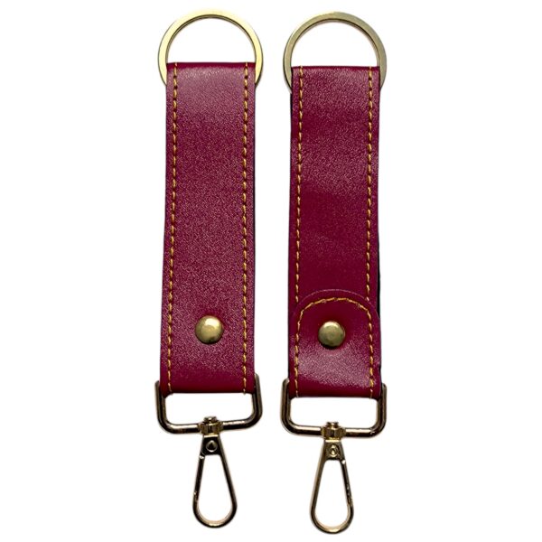 Keychain with hook FAUX Leather Product (11-WINE)