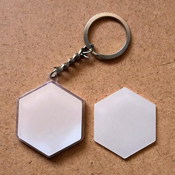 Plastic Keychain Both Side Acrylic - Hexagon (21)