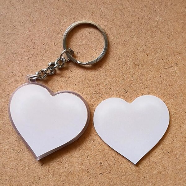 Plastic Keychain Both Side Acrylic - Heart (20)